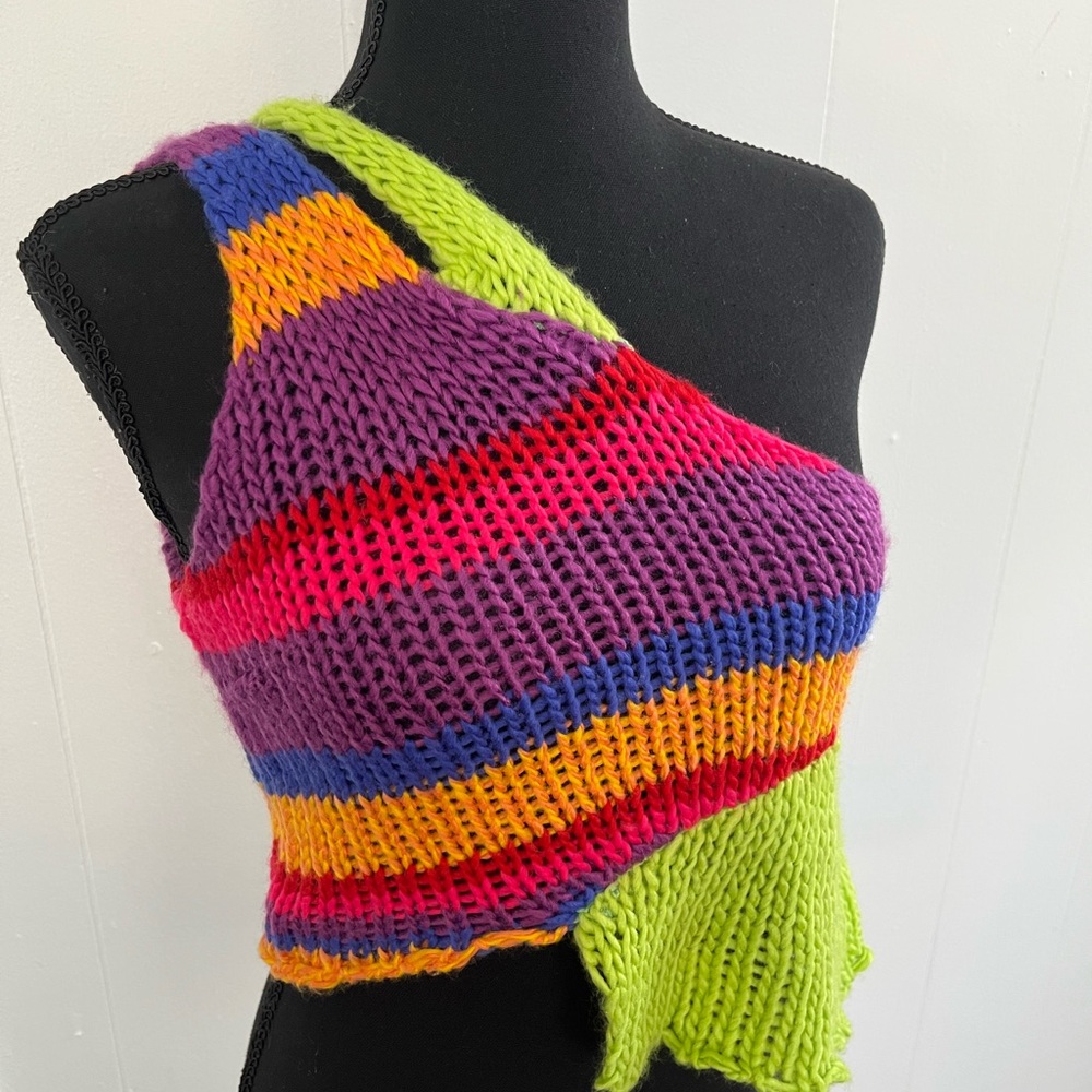 Jaded London Multicolor Knit Asymmetrical Top